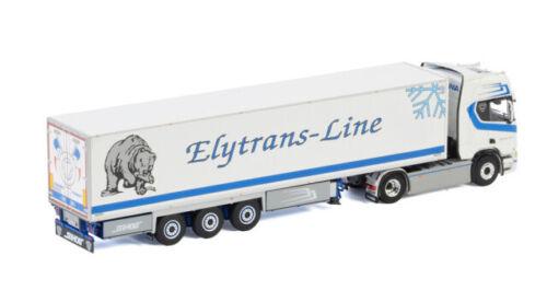 WSI SCANIA R HIGHLINE CR20H 4X2 REEFER TRAILER ELYTRANS-LINE 1/50 Pre-built view2