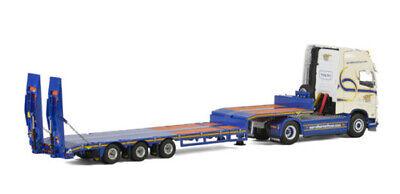 WSI VOLVO FH4 GLOBETROTTER XL 4X2 SEMI LOWLOADER RAMPS 3 AXLE VVM 1/50 MODEL view3