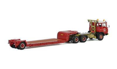 WSI DAF 2600 6X2 TAG AXLE LOWLOADER ODU trailer KNT RED LINE 1/50 Truck view3