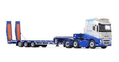 WSI 1/50 VOLVOFH4 GLOBETROTTER 6X2 TWINSTEER SEMI LOWLOADER 3 AXLE Trailer view1