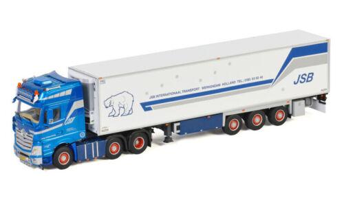WSI MB ACTROS MP4 GIGA SPACE 6X2 TWINSTEER REEFER TRAILER-3 AXLE 1/50 Pre-built view1