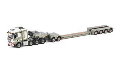 WSI 1/50 BENZ AROCS MP4 2.300 8X6 LOW LOADER EURO 4AXLE DOLLY 2AXLE AFFOLTER view1
