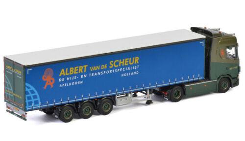 WSI 1:50 SCANIA S CS20H 4X2 CURTAINSIDE TRAILER-3 AXLE ALBERT VAN DE SCHEUR view3