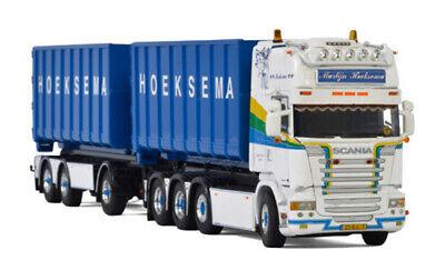 WSI 1/50 SCANIA 8X2 TAG AXLE RIGED TRUCK DRAWBAR HOOKLIFT SYSTEM & CONTAINER view1