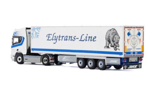 WSI SCANIA R HIGHLINE CR20H 4X2 REEFER TRAILER ELYTRANS-LINE 1/50 Pre-built view4