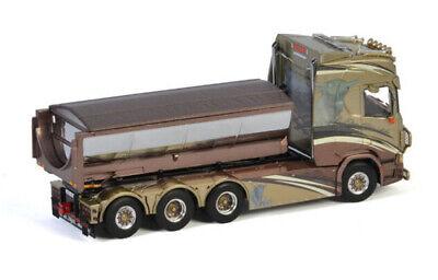 WSI 1/50 SCANIA R HIGHLINE CR20H 8X4 HOOKLIFT SYSTEM+ HOOKLIFT CONTAINER ASPHALT PER BRODDES view3