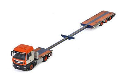 WSI MAN TGX XLX EURO 6C FACELIFT MEGA FLATBED UNIVERSAL TRANSPORT 1/50 Truck view2