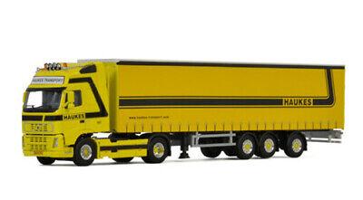 WSI 1/50 VOLVO FH 2 GLOBETROTTER XL 4X2 CURTAINSIDE TRAILER TRIDEC HAUKES view1