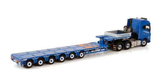 WSI 1/50 VOLVO FH5 GLOBETROTTER 6X4 LOWLOADER-6AXLE HAEGENS KRAANVERHUUR view3