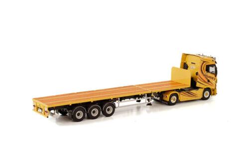 WSI RENAULT TRUCKS T HIGH 4X2 FLATBED TRAILER - 3 AXLE THURIES 1/50 Truck view4