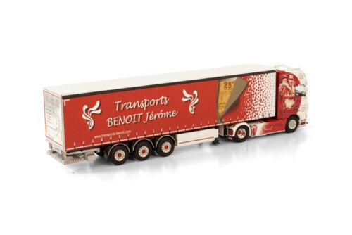 WSI 1/50 DAF XF CAB 4X2 CURTAIN SIDE TRAILER-3 AXLE TRANSPORTS BENOIT JÉRÔME view3
