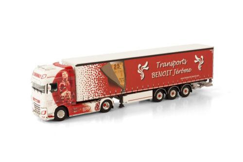 WSI 1/50 DAF XF CAB 4X2 CURTAIN SIDE TRAILER-3 AXLE TRANSPORTS BENOIT JÉRÔME view2