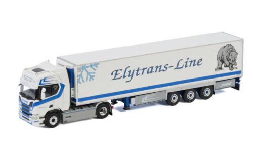 WSI SCANIA R HIGHLINE CR20H 4X2 REEFER TRAILER ELYTRANS-LINE 1/50 Pre-built view3