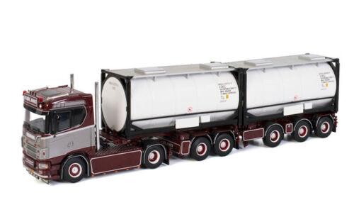 WSI 1/50 SCANIA S NORMAL CS20N 4X2 TRAILER 2+3 AXLE 2X20FT CONTAINER-5 AXLE view1