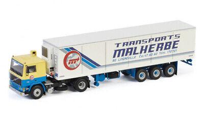 WSI VOLVO F12 4X2 REEFER TRAILER MALHERBE 1/50 DIECAST Truck Pre-built Model view1