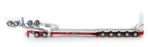 Drake White Red 5x8 Swingwing Drop Deck + 2x8 Dolly 1/50 DIECAST Truck Pre-built view2