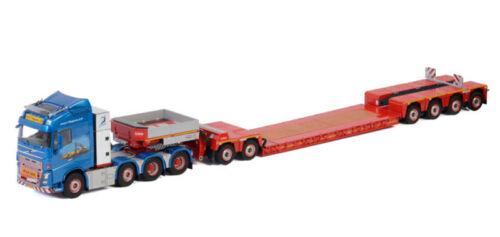WSI VOLVO FH4 GLOBETROTTER 8X4 LOWLOADER 4 AXLE+DOLLY 2 AXLE 1/50 Pre-built view2