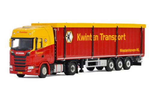 WSI 1:50 SCANIA S HIGHLINE CS20H 4X2 VOLUME TRAILER-3 AXLE KWINTEN TRANSPORT view1