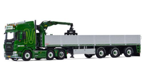 WSI 1/50 SCANIA R HIGHLINE CR20H 6X2 TWINSTEER BRICK TRAILER-3 AXLE MORSSINK view2