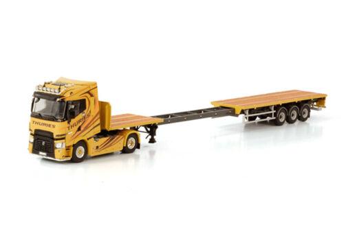 WSI RENAULT TRUCKS T HIGH 4X2 FLATBED TRAILER - 3 AXLE THURIES 1/50 Truck view3