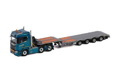 WSI 1/50 SCANIA R NORMAL CR20N 6X2 TWINSTEER SEMI LOWLOADER Trailer G.M. view2