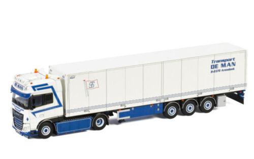 WSI DAF XF SUPER SPACE CAB MY2017 4X2 BOX TRAILER - 3 AXLE DE MAN 1/50 Model view2