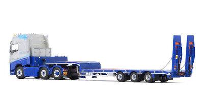 WSI 1/50 VOLVOFH4 GLOBETROTTER 6X2 TWINSTEER SEMI LOWLOADER 3 AXLE Trailer view4