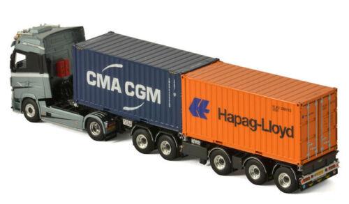 WSI 1/50 RENAULT T HIGH 4X2 2CONNECT COMBI TRAILER 2+3 AXLE 2X20FT CONTAINER view3
