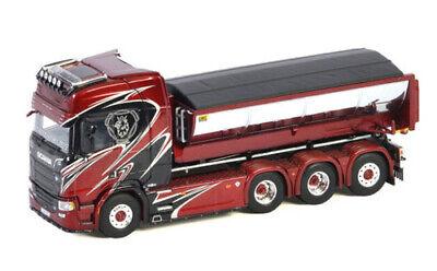 WSI 1/50 SCANIA R CR20H 8X4 RIGED TRUCK HOOKLIFT SYSTEM CONTAINER ASPHALT view1