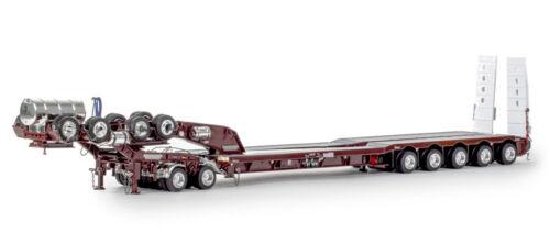 Drake 5x8 Swingwing Drop Deck + 2x8 Dolly trailer Vintage Burgundy 1/50 Model view1