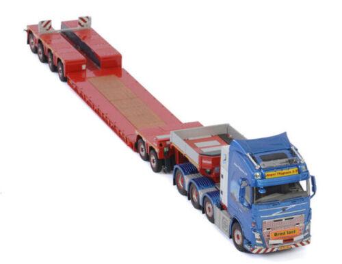 WSI VOLVO FH4 GLOBETROTTER 8X4 LOWLOADER 4 AXLE+DOLLY 2 AXLE 1/50 Pre-built view3