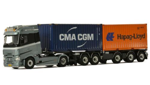 WSI 1/50 RENAULT T HIGH 4X2 2CONNECT COMBI TRAILER 2+3 AXLE 2X20FT CONTAINER view2