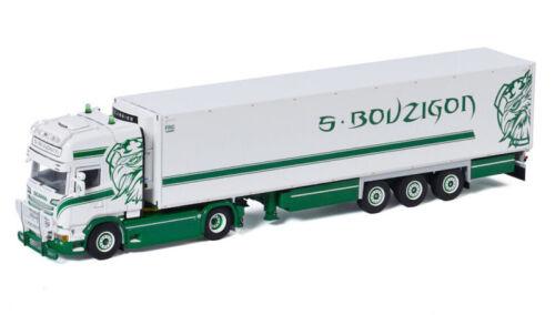 WSI 1/50 SCANIA STREAMLINE TOPLINE 4X2 REEFER TRAILER-3 AXLE S. BOUZIGON view1