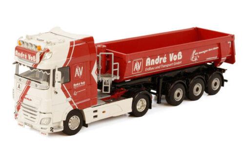 WSI 1/50 DAF XF SUPER SPACE CAB MY2017 4X2 HALF PIPE TIPPER TRAILER - 3 AXLE view1