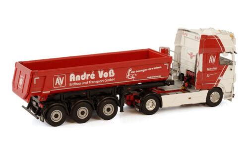 WSI 1/50 DAF XF SUPER SPACE CAB MY2017 4X2 HALF PIPE TIPPER TRAILER - 3 AXLE view3