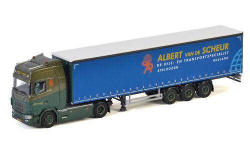 WSI 1:50 SCANIA S CS20H 4X2 CURTAINSIDE TRAILER-3 AXLE ALBERT VAN DE SCHEUR view2