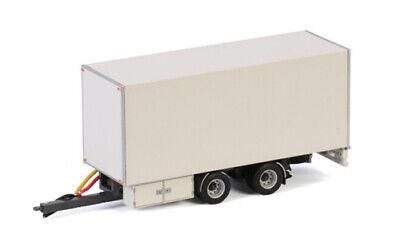 WSI CENTRE AXLED DRAWBAR BOX TRAILER WHITE LINE 1/50 DIECAST Truck Pre-built view1