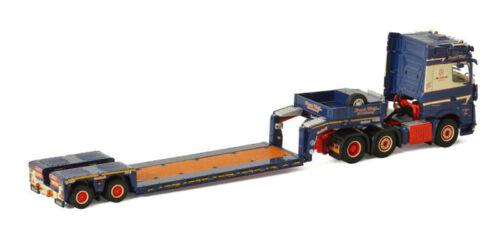 WSI MERCEDES-BENZ ACTROS MP4 6X2 TWINSTEER LOW LOADER trailer 1/50 Model view3