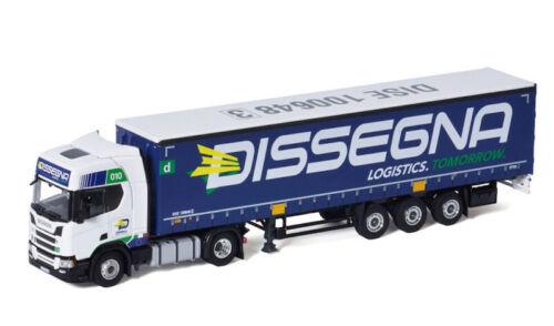 WSI SCANIA R HIGHLINE CR20H 4X2 CURTAINSIDE TRAILER DISSEGNA 1/50 Model view1