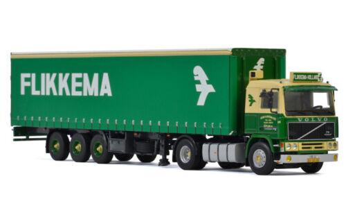 WSI VOLVO F12 4X2 CURTAINSIDE TRAILER-3 AXLE FLIKKEMA 1:50 DIECAST Model view4