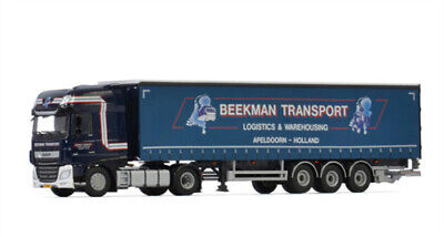WSI 1/50 DAF XF SUPER SPACE CAB MY2017 4X2 CURTAINSIDE TRAILER-3AXLE Beekman view1