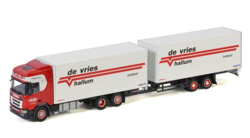 WSI 1:50 SCANIA R CR20H 6X2 TAG AXLE RIGED TRUCK BOX-5 AXLE DE VRIES HALLUM view1