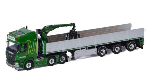 WSI 1/50 SCANIA R HIGHLINE CR20H 6X2 TWINSTEER BRICK TRAILER-3 AXLE MORSSINK view1