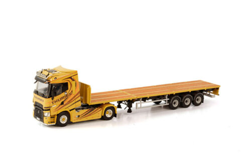 WSI RENAULT TRUCKS T HIGH 4X2 FLATBED TRAILER - 3 AXLE THURIES 1/50 Truck view1