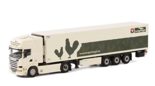 WSI SCANIA R6 STREAMLINE TOPLINE REEFERTRAILER LANDGEFLÜGEL 1/50 Truck Model view1