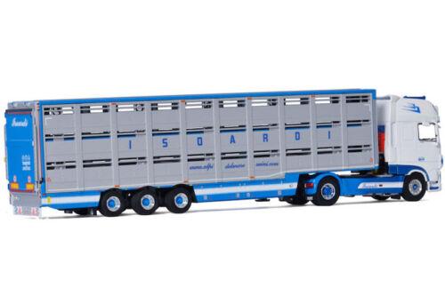 WSI DAF XF SUPER SPACE CAB MY2017 4X2 LIVE STOCK TRAILER ISOARDI 1/50 Model view3