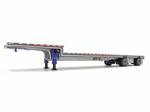 WB Weiss Brothers East Drop Deck Trailer blue with Accessories 1/50 Pre-built view1