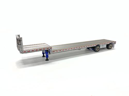 WB Weiss Brothers East Drop Deck Trailer blue with Accessories 1/50 Pre-built view2